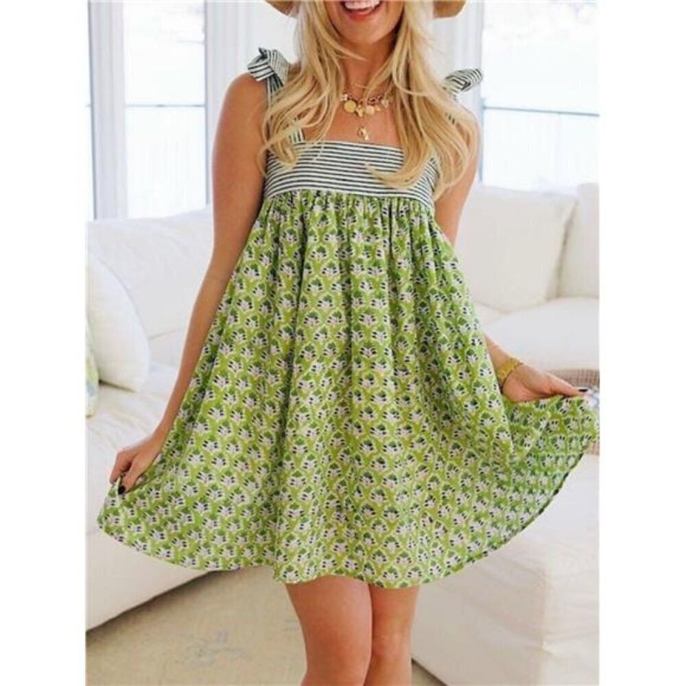 Floral Print Tie Shoulder Summer Dress